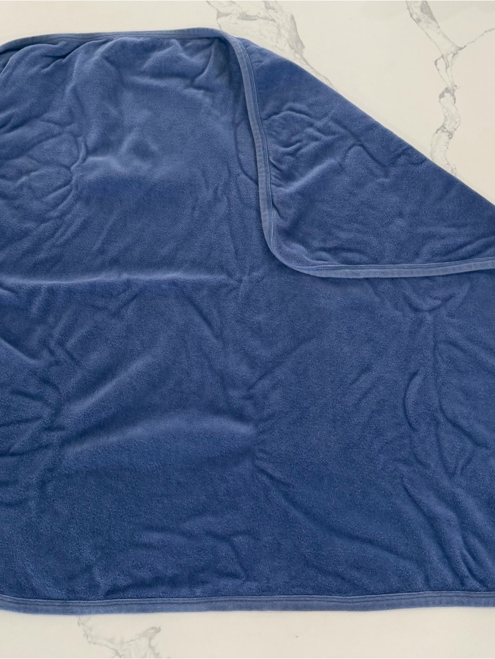Kate Quinn Organic Cotton Velour Baby Blanket Solid Blue (Approx. 30” x 28”)